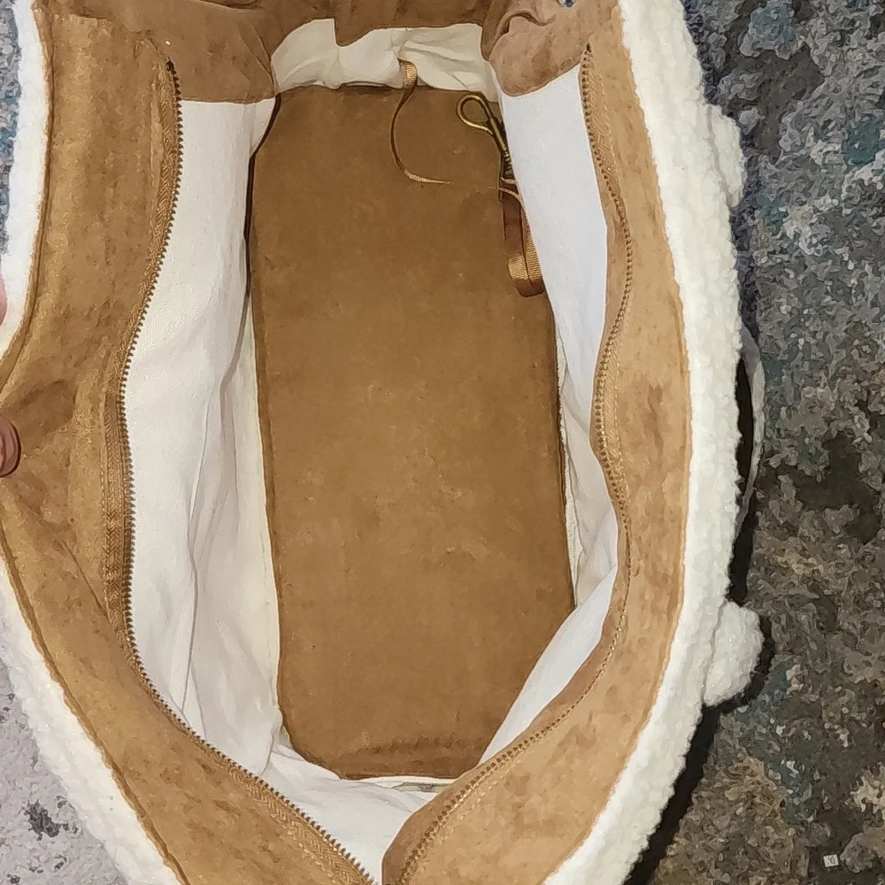 Like New Koolaburra White and Brown Pet Carrier Tote